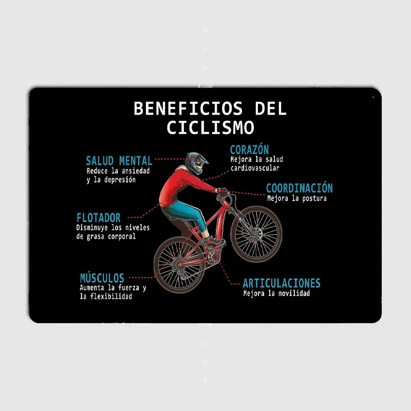 CYCLING BENEFITS Poster Mounta - Mountain Biking Benefits recension och pris