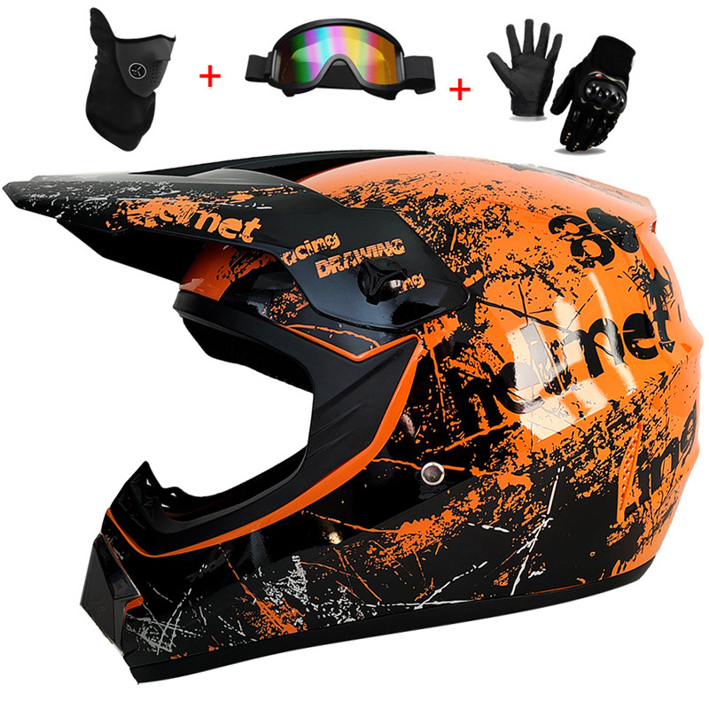 3Pcs Kids Off-Road Full Helmet - Mountain Biking Helmet Full Face recension och pris