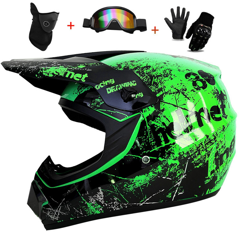 3Pcs Kids Off-Road Full Helmet - Mountain Biking Helmet Full Face recension och pris